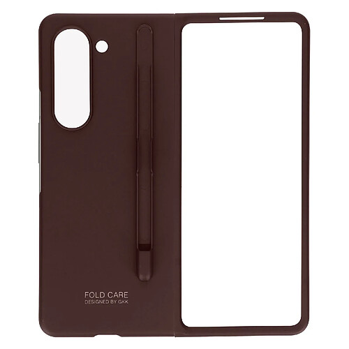 Avizar Coque pour Samsung Galaxy Z Fold 5 Rigide Porte stylet Classic Cover Marron