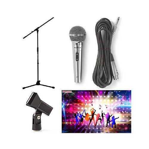 Prodipe Pied de Microphone professionnel télescopique avec PERCHE potence + fixation support Micro + MICRO DYNAMIQUE CHROME HQ