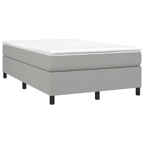 Maison Chic Lit adulte- Lit + matelas,Sommier à lattes de lit et matelas gris clair 120x190 cm tissu -GKD59147