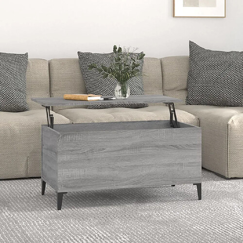 Maison Chic Tabls basse,Table Console pour salon Sonoma gris 90x44,5x45 cm Bois d'ingénierie -MN97870