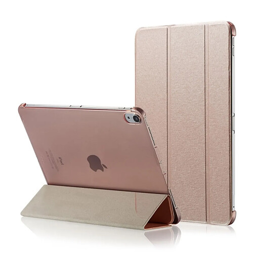 Wewoo Housse Étui Coque Etui en cuir PU magnétique avec rabat horizontal Silk Texture pour iPad Pro 11 pouces 2018avec support triple rabattable et fonction veille / réveil or rose