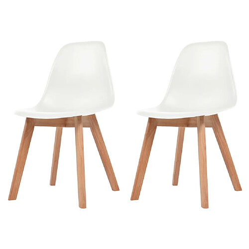 vidaXL Chaises à manger lot de 2 Blanc Plastique