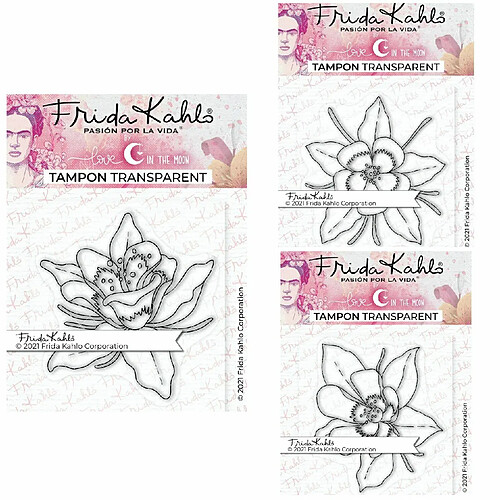 Youdoit 3 Tampons transparents - passion Fleurs exotiques - 9,5 x 6,5 cm