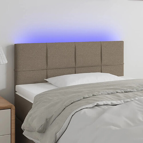 vidaXL Tête de lit à LED Taupe 90x5x78/88 cm Tissu