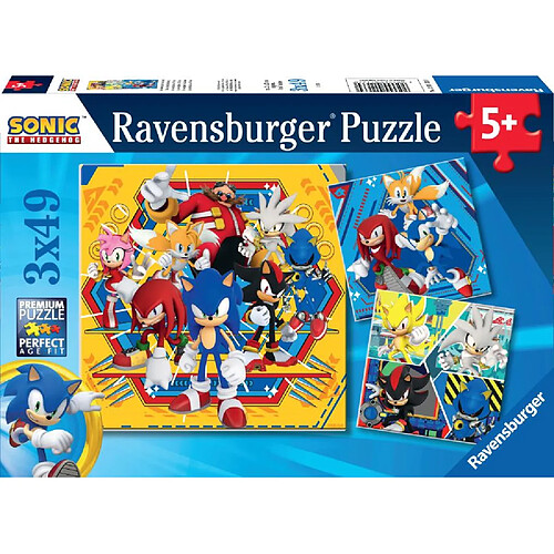 Ravensburger Puzzle 3x49p Les aventures de Sonic