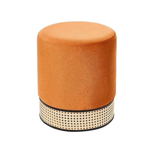 Beliani Pouf YANKTON Orange Velours 35 cm 35 cm