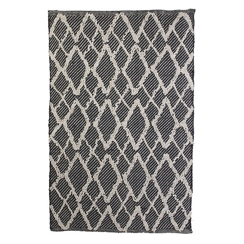 The Home Deco Factory Tapis style berbère en relief - 60x90 cm - Noir et beige