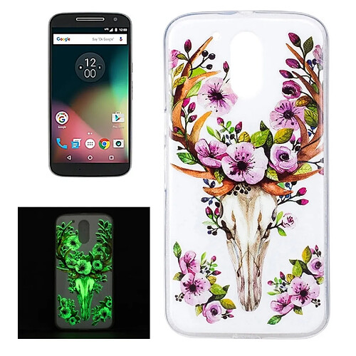 Wewoo Coque pour Motorola Motocyclette G4 Noctilucent Sika Deer Pattern IMD Workmanship Soft TPU Retour Housse