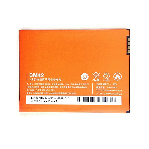 batterie original 3100MAH XIAOMI REDMI NOTE MI IONI lithium Remplace MIUI BM42