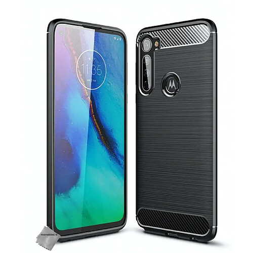 Htdmobiles Coque silicone gel carbone pour Motorola Moto G Pro + verre trempe - NOIR