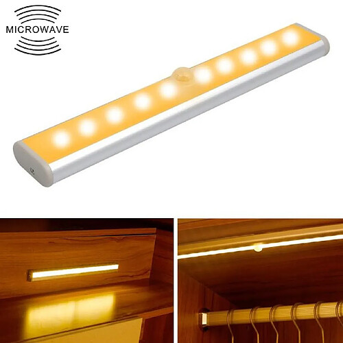 Wewoo 2W 10 LED lumière blanche chaude écran large intelligent de capteur de corps humain de la du de de l'écran version de la batterie