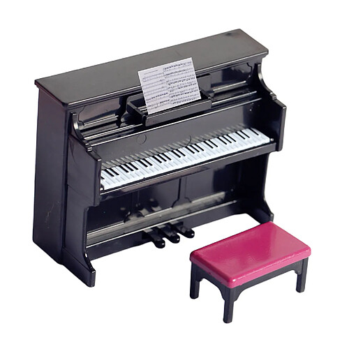 Mini Piano Avec Tabouret Enfants Pour 1/12 1/6 Décoration De Maison De Poupée Play Toys Blanc