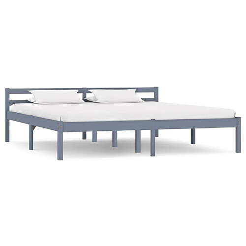 vidaXL Cadre de lit sans matelas gris bois massif de pin 160x200 cm