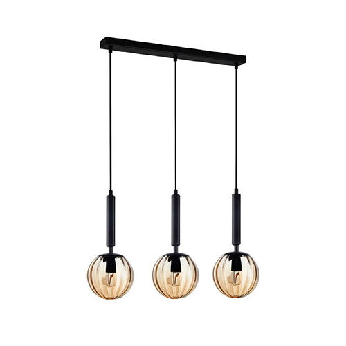 Luminaire Center Suspension Ravena Verre,Acier Noir