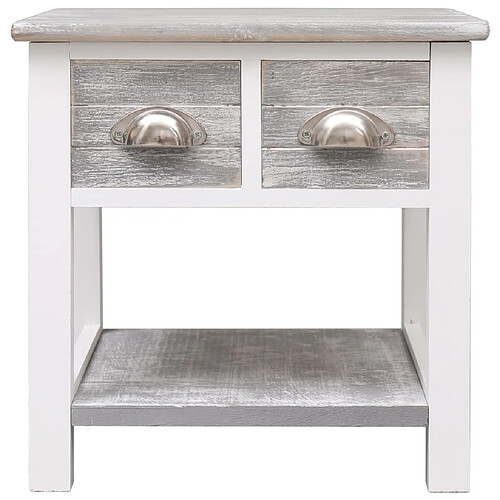 Maison Chic Table d'appoint | Table Basse Gris 40x40x40 cm Bois de Paulownia -GKD93615