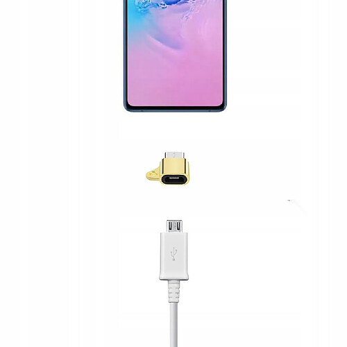 GUPBOO Adaptateur Micro USB vers TYPE-C avec chaîne en or,JL1080