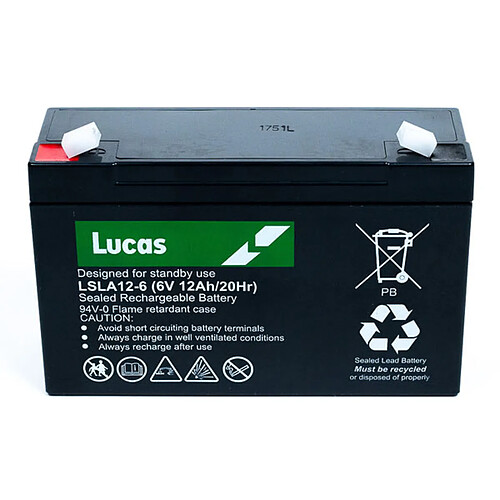 Batterie Plomb étanche Stationnaire Lucas VRLA AGM LSLA12-6 6V 12Ah