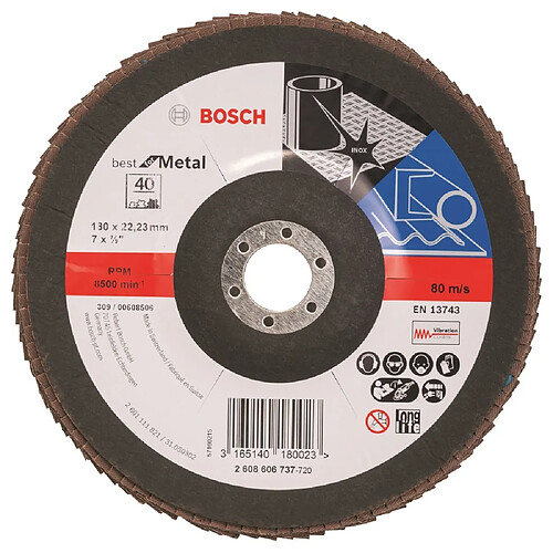 Plateau à lamelles Best for Metal Ø125mm Grain 120 BOSCH 2608607320