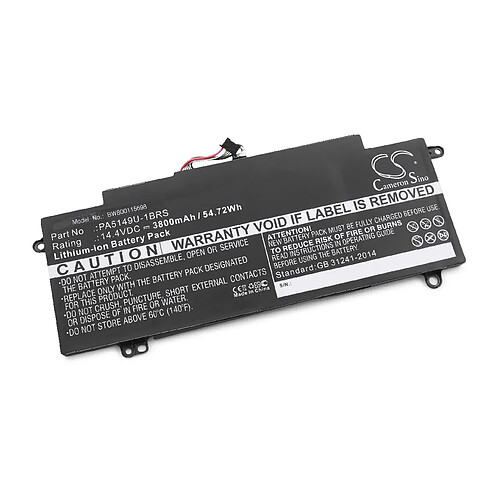 vhbw batterie compatible avec Toshiba Tecra Z50-A-17F, Z50-A-17K, Z50-A-17P, Z50-A-17Q, Z50-A-17R laptop (3800mAh, 14,4V, Li-Ion, noir)