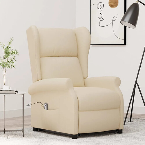 vidaXL Fauteuil Crème Tissu