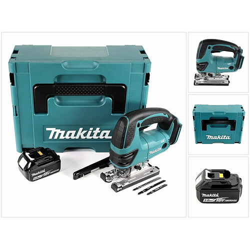 Makita DJV 180 T1J Scie sauteuse sans fil 18V + 1x Batterie 5.0Ah + Makpac - sans chargeur