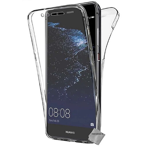 Htdmobiles Coque silicone gel fine 360 integrale pour Huawei P10 Lite + verre trempe - TRANSPARENT