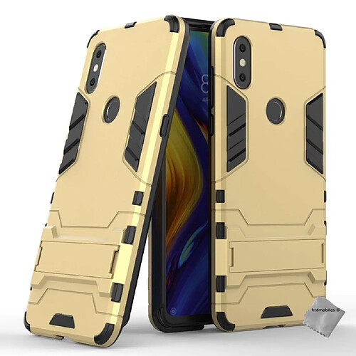 Htdmobiles Coque rigide anti choc pour Xiaomi Mi Mix 3 + verre trempe - OR