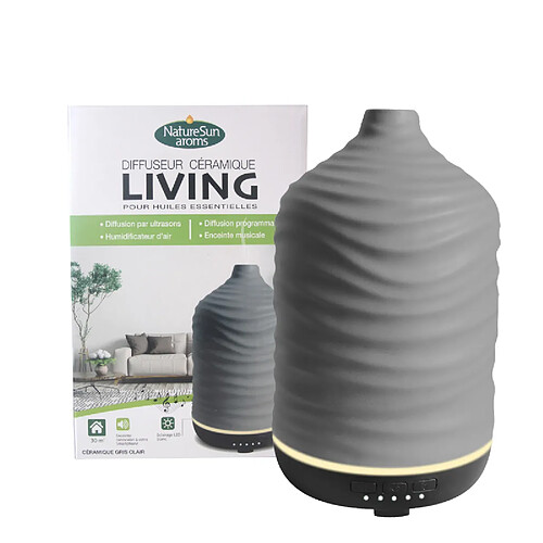 Naturesun'Aroms Diffuseur D'huiles Essentielles Living Céramique Gris Clair Natur'sun Aroms