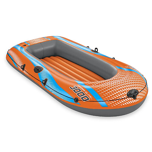 Bateau Gonflable pour 2 Adultes et 1 Enfant Bestway Kondor Elite 3000 Raft 246x122x45 cm avec Poignées et Sol Gonflable