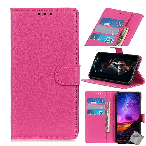 Htdmobiles Housse etui portefeuille avec coque intérieure en silicone pour Wiko View 4 + film ecran - ROSE