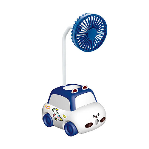 (Bleu) Mini Ventilateur de Bureau de Dessin Animé Mignon Ventilateur d'Étudiant Rechargeable Usb pour Enfants Portable