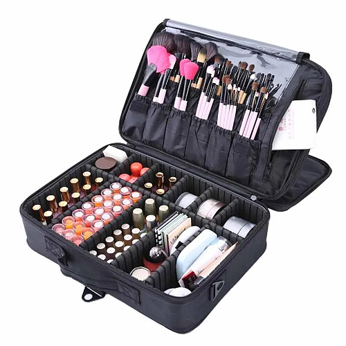 Universal Boîte de rangement de cosmétiques Boîte d'organisation de maquillage de grande capacité Femme Voyage Ongles Tatouage Beauté Composition Sac Boîte à attelle multicouches