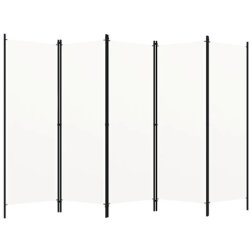 vidaXL Cloison de séparation 5 panneaux Blanc 250x180 cm