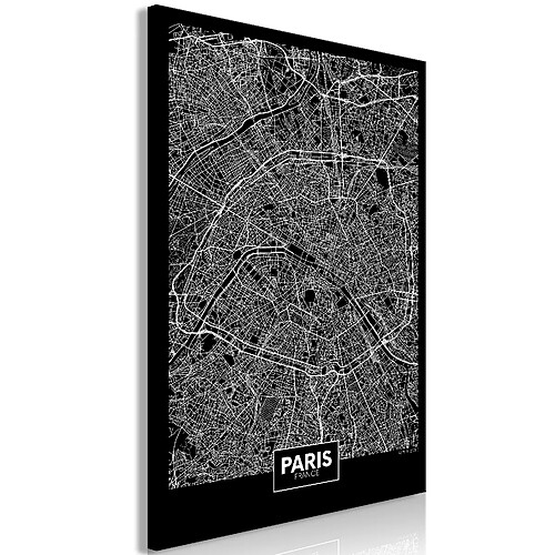 Artgeist Tableau - Dark Map of Paris (1 Part) Vertical [80x120]