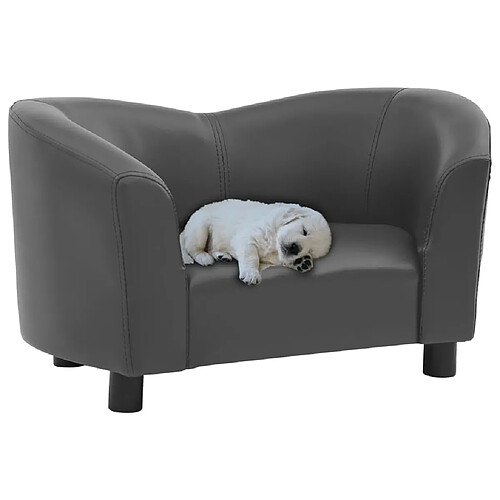 vidaXL Canapé pour chien Gris 67x41x39 cm Similicuir