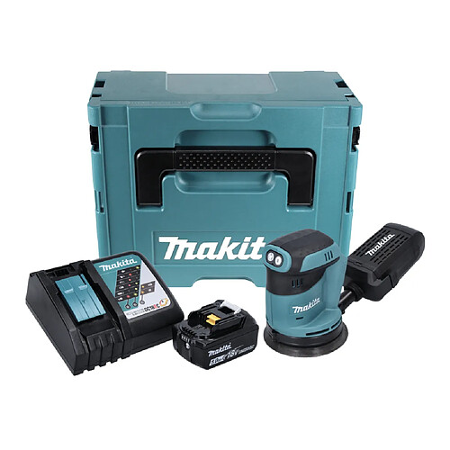 Makita DBO180RT1J Ponceuse excentrique sans fil 125mm 18V + 1x Batterie 5,0Ah + Chargeur + Coffret Makpac