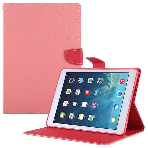 Wewoo Smart Cover rose pour iPad Air Cross Texture Housse en cuir avec fentepour carte et porte-monnaie portefeuille