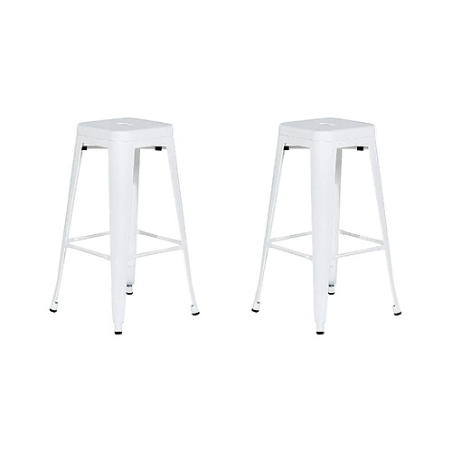 Beliani Tabouret de bar Set de 2 Blanc CABRILLO