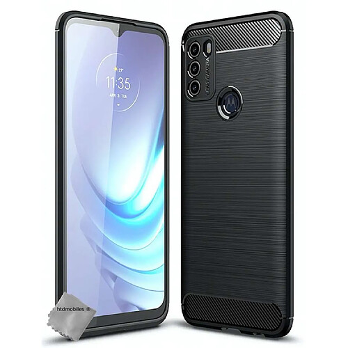 Htdmobiles Coque silicone gel carbone pour Motorola Moto G50 + film ecran - NOIR