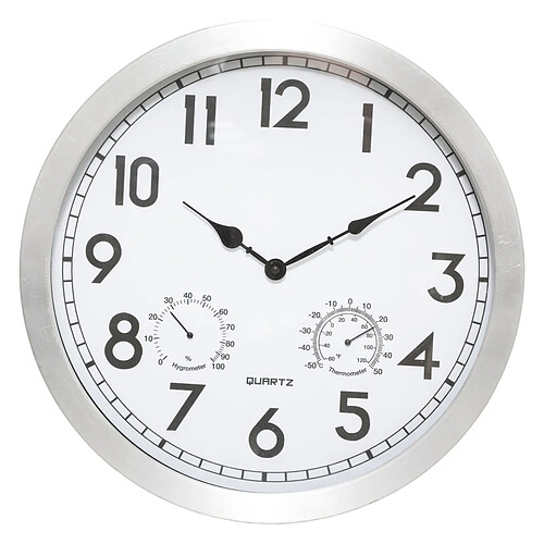 Atmosphera, Createur D'Interieur Horloge Aluminium Outdoor D40 cm Argenté - ATMOSPHERA