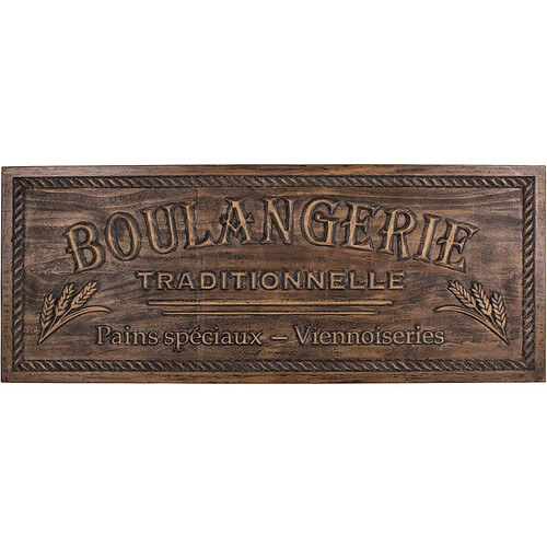 Antic Line Creations Plaque décorative en bois Boulangerie 108 x 42 cm.