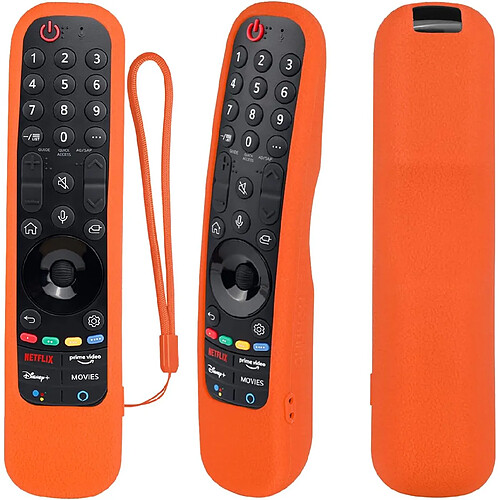 SANAG etui De Protection En Silicone Pour Lg Magique 2021 2022 Telecommande, Mr21Ga Mr21Gc Mr22Ga Mr22Gn, Housse Coque Pour Lg Telecommande, Antiderapage, Antisismique, Lavable(Orange)