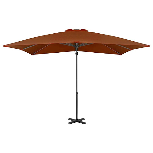 Maison Chic Parasol Jardin | Parasol déporté avec mat en aluminium Terre cuite 250x250 cm - GKD92885