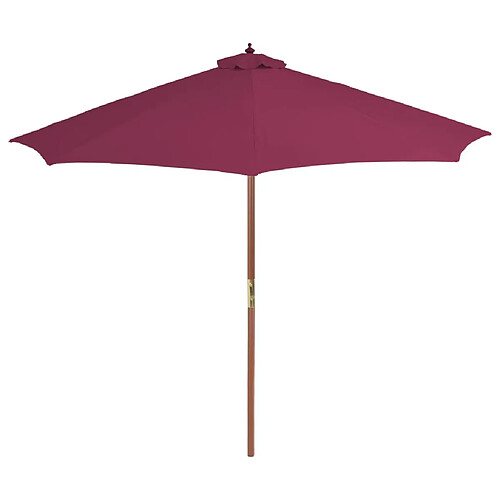 Maison Chic Parasol Jardin | Parasol avec mat en bois 300 cm Rouge bordeaux - GKD46777