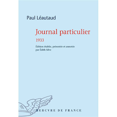 Journal particulier. 1933 · Occasion