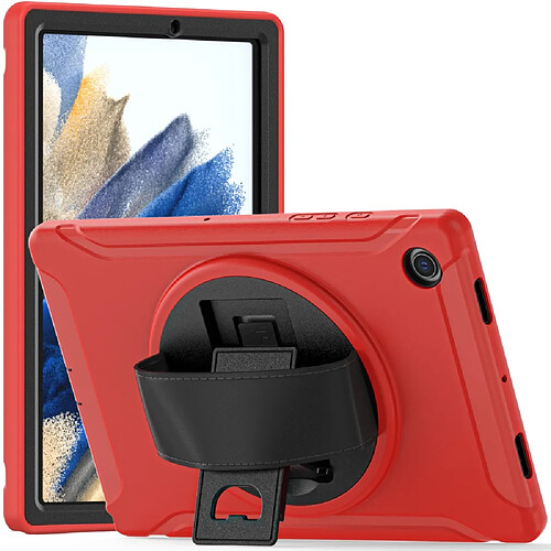 Coque en silicone avec béquille rotative rouge pour votre Samsung Galaxy Tab A8 10.5 (2021) X200/X205