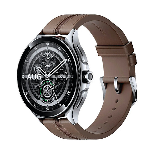 Xiaomi Watch 2 Pro Bluetooth Acier Argent avec Bracelet en Cuir Marron