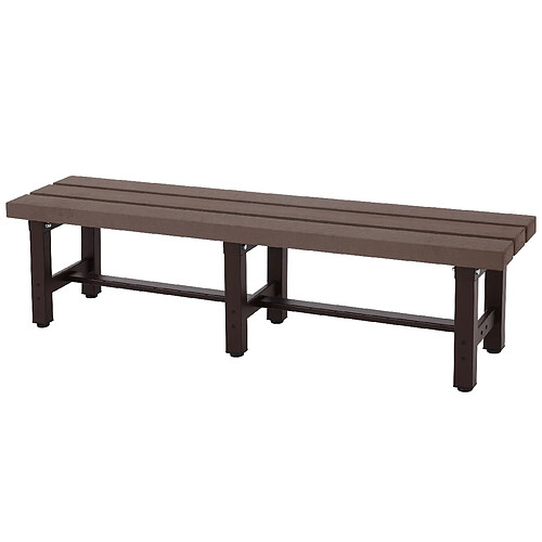 Mendler Banc de jardin alu HWC-K60, banc banc de parc banc de balcon, résistant aux intempéries WPC 150cm, brun