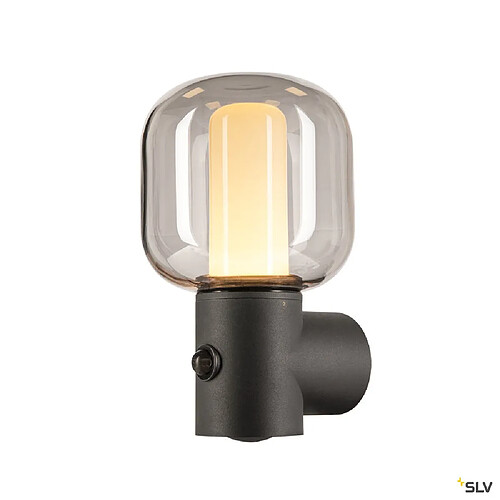 Applique extérieure SLV OVALISK SENSOR, anthracite, LED, 9,6W, IP65, détecteur de mouvement