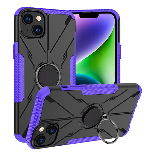 Coque en TPU antichoc, anti-chute avec béquille pour votre iPhone 14 Plus - violet